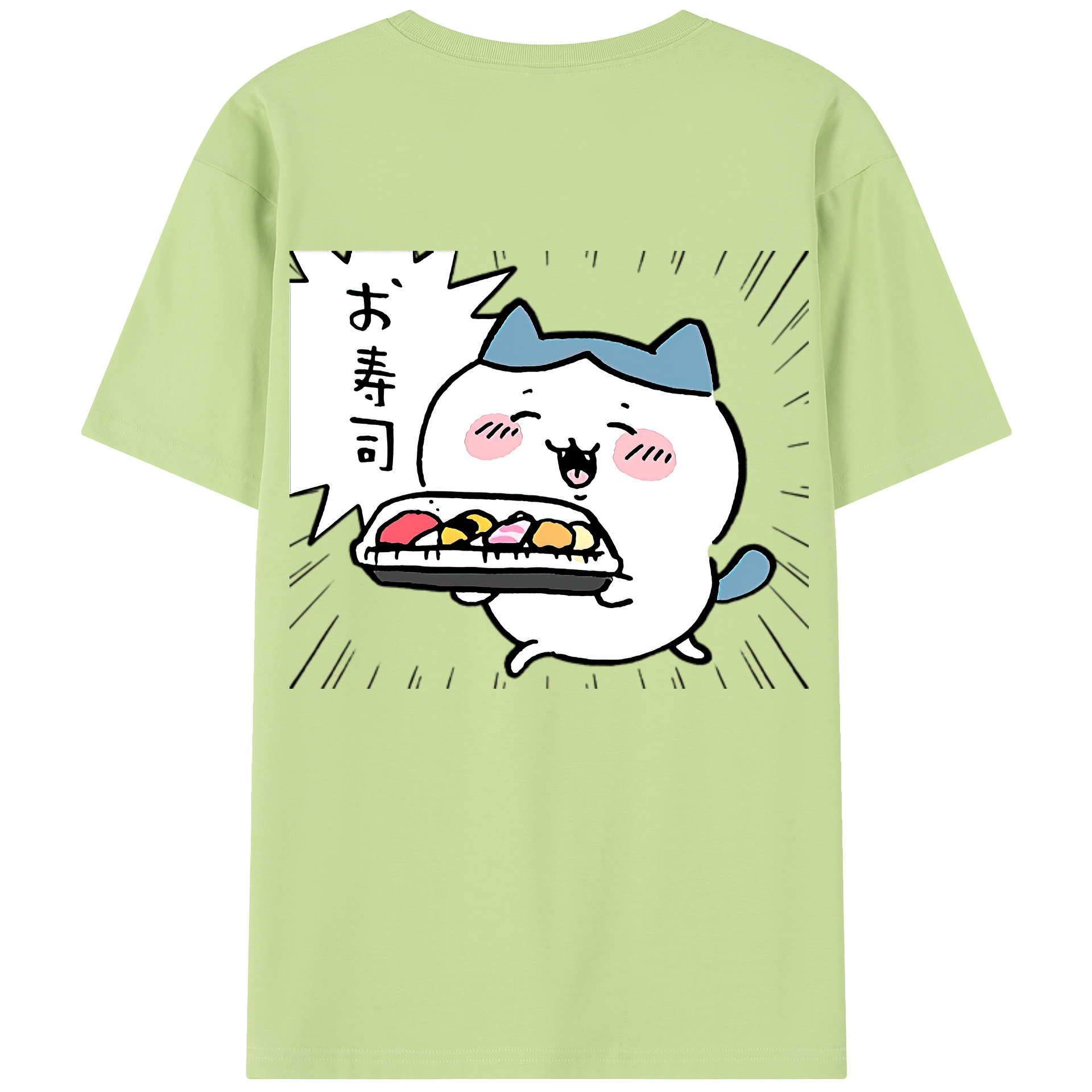 （画像用） ちいかわ ハチワレ Chii-kawa hachiware 綿100％半袖Tシャツ（背面プリント）